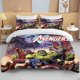 thumbnail image 1 of Anime Avengers Bed Cover Set, Duvet Bed Linen,3d Children Bedding Set,3-Piece1Bed Cover,King Size Bed Sheets, 1 of 5