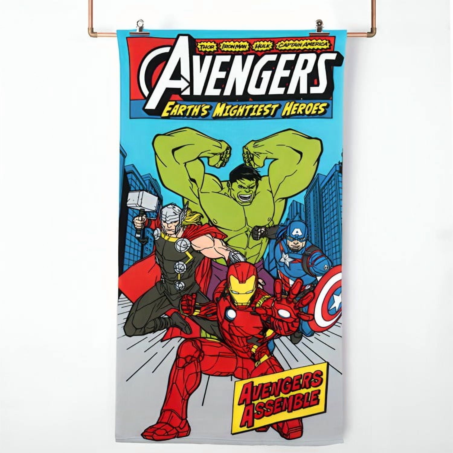 Mashini - Toalla De Playa + Bolso Avengers Cartoon