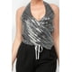 thumbnail image 4 of Blusa De Fiesta Sin Mangas Con Lentejuelas Y Cuello Halter Cruzado Color Negro plateado (para Mujer), 4 of 5
