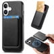 thumbnail image 3 of Funda de Cuero Magnética con Tarjetero para iPhone 16 Cubierta Delgada Negro, 3 of 5