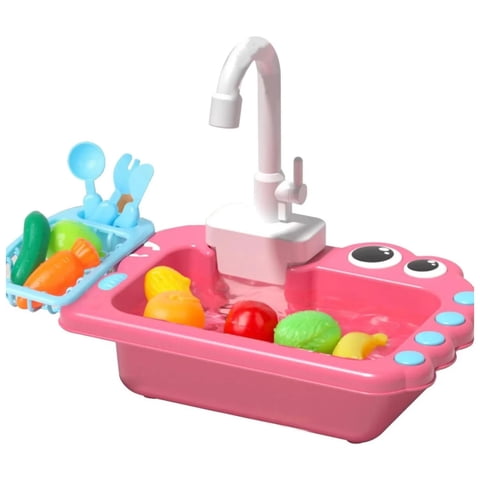Genérico - Juguete Fregadero Lavavajillas Con Accesorios Rosado Infantil