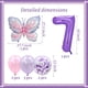 thumbnail image 2 of Set de globos con números morados en forma de mariposa con forma de ballena, 2 of 4
