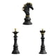 thumbnail image 4 of 3 Uds Escultura De Ajedrez Internacional Adorno Estatuilla Foto Accesorios Negro, 4 of 5