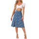 thumbnail image 2 of INSPIRE CHIC Faldas Midi de Mujer Cintura Elástica Campesina A-Line Faldas Florales Ditsy Azul XL, 2 of 6