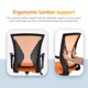 thumbnail image 4 of Silla de oficina BestOffice de malla ergonómica ajustable color naranja, 4 of 7