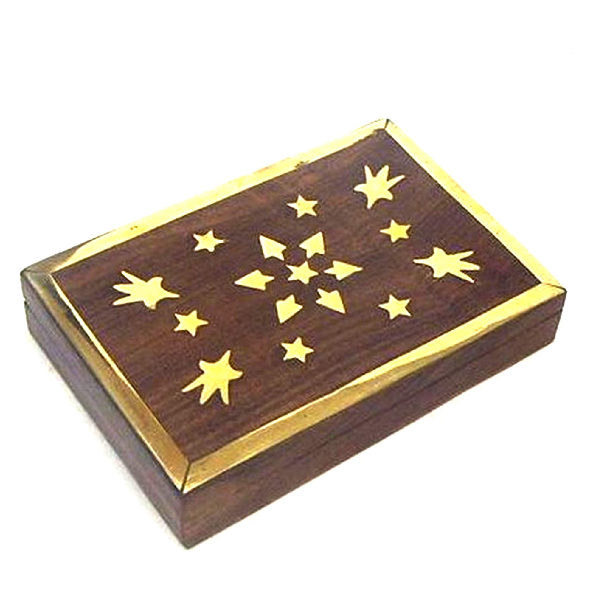 India Overseas Trading - Caja De Almacenamiento De Joyas India Overseas Sheesham Wood 15x10 Cm