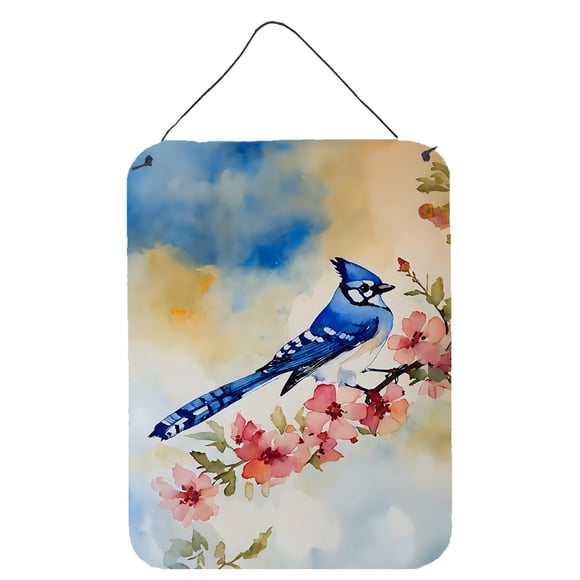 Letrero de aluminio para colgar en pared o puerta Caroline's Treasures Blue Jay