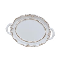 Bothyi - Bandejas Decorativas Bandejas Cosméticas De Resina Redonda Para Encimeras De Boda De Entrada Estilo Europeo Blanco