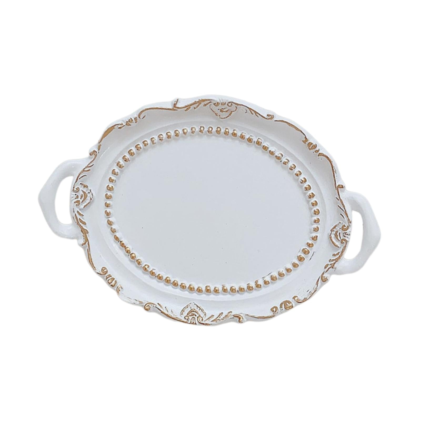 Bothyi - Bandejas Decorativas Bandejas Cosméticas De Resina Redonda Para Encimeras De Boda De Entrada Estilo Europeo Blanco