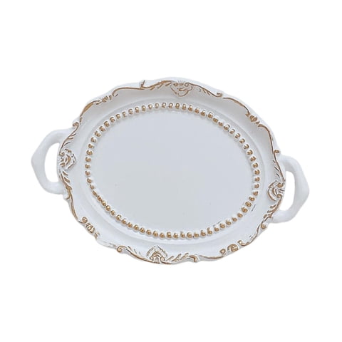 Bothyi - Bandejas Decorativas Bandejas Cosméticas De Resina Redonda Para Encimeras De Boda De Entrada Estilo Europeo Blanco