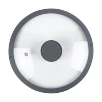 Magideal - Tapa De Silicona Universal Para Ollas De Cocina, Mango De Vidrio, Sartén De Hierro Fundido, Rejilla De Ventilación De Repuesto, Apta Para Cocinar En C 24Cm Gris