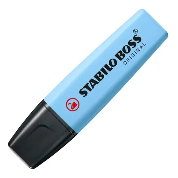 Stabilo Boss Pastel Destacador Fluorescente Color Celeste.