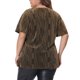 thumbnail image 3 of Blusas de Talla Grande para Mujer de Agnes Orinda Cuello en V Metálico Manga Corta Camiseta de Fiesta 2X Oro, 3 of 6