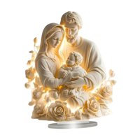 Magideal - 2D Jesús Decoración De Figura Santa Adorno De Escritorio Plano Decoración De Casas Religiosas Para El Hogar Para El Escritorio Del Escritorio Salón De Familia Sagrada Blanca