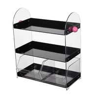 Bothyi - Estante Para Tazas De Café, Organizador Transparente Para Encimera, Para Cocina De Hotel, Despensa, Mesa, Color Negro