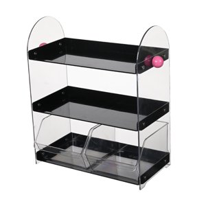 Bothyi - Estante Para Tazas De Café, Organizador Transparente Para Encimera, Para Cocina De Hotel, Despensa, Mesa, Color Negro