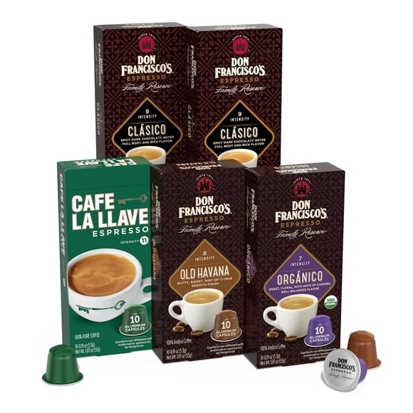 Paquete variado de cápsulas de espresso Don Francisco's y Café La Llave