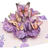 Tarjeta De Felicitación Sharonlily Purple Hydrangea & Butterfly 3D Pop-Up