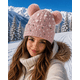 thumbnail image 2 of Gorro Dos Pompon Diseño Perlas Forrado Con Chiporro, 2 of 3
