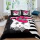 thumbnail image 3 of 3 Pcs Bedding Sets Girls Duvet Cover Set Queen Size 3D Print Colorful Floral Soft Microfiber 1 Comforter Cover, 3 of 5