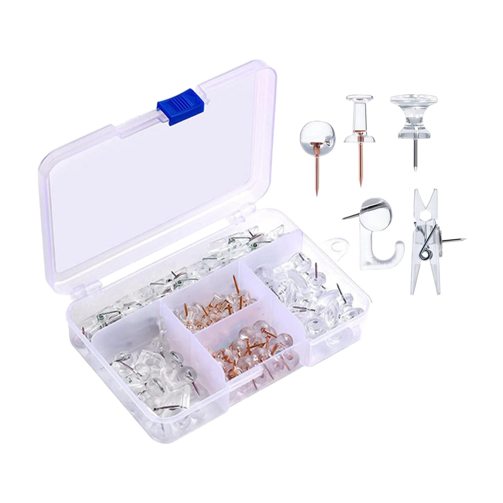 Magideal - 125 Piezas Alfileres Creativos Pushpins Clips Ganchos Tachuelas Grandes Para Tablero De Corcho Y Mural Decorativo Fabricados En Plástico Y Acero Para Oficina Y Organización De Fotos Mapa Claro