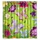 thumbnail image 1 of Cortina de ducha con diseño floral y costuras verdes, juego de cortinas de baño con ganchos, tamaño 66 x 72 pulgadas, 1 of 3