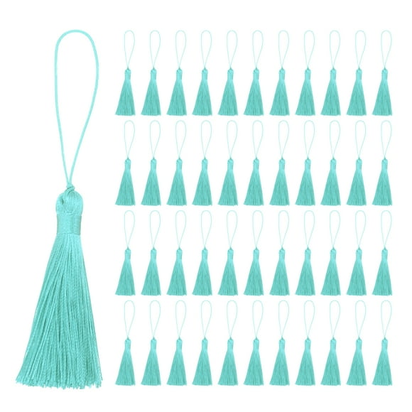 Mini Silky Bookmark Tassels Uxcell Verde Lago