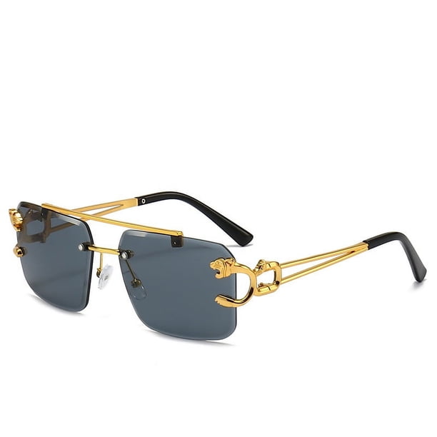ENSARJOE Men's Fashionable Tinted Square Rimless Glasses - Perfect for Outdoor Activities and Protecting Your Eyes