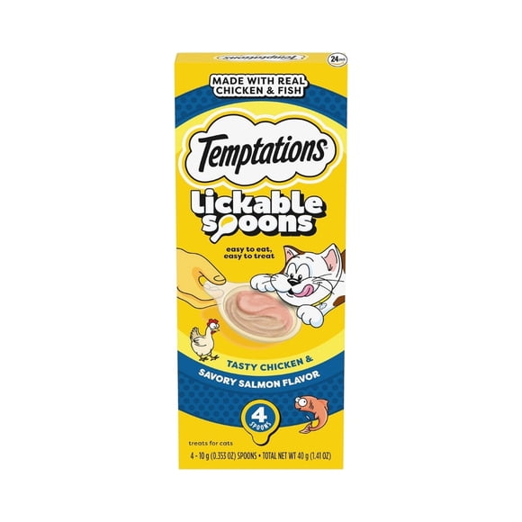 Caja Gatos Temptations Spoons Pollo - Salmón 6 Un. (24 Spoons)