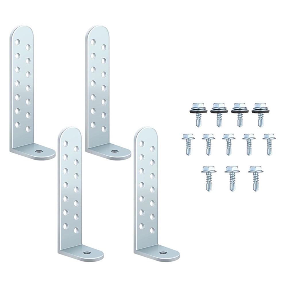 Xusx111 - Soportes De Condensador De Huracán De 8 Paquetes Con Tornillos Clips De Huracán Universal Tie Down Kit Soportes De Acero Galvanizado Pesado Para Almohadilla De Condensador De Hormigón Y Alba