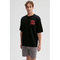 Fashionspark - Polera Hombre Doble Print Negro - Xi