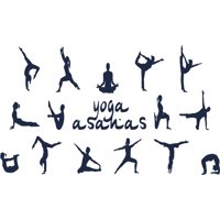 Rienda Libre Graphics - Frase Deco Yoga Asanas Silhouettes Fr-11071