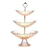 Bothyi - Bandeja De Almacenamiento De Cesta De Frutas De 3 Niveles Para El Hogar Cocina Fiesta Marrón Amarillo