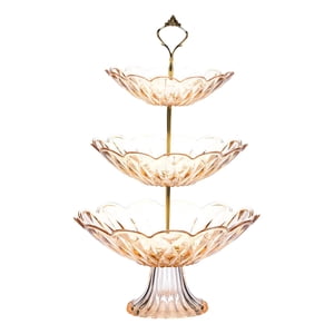 Bothyi - Bandeja De Almacenamiento De Cesta De Frutas De 3 Niveles Para El Hogar Cocina Fiesta Marrón Amarillo