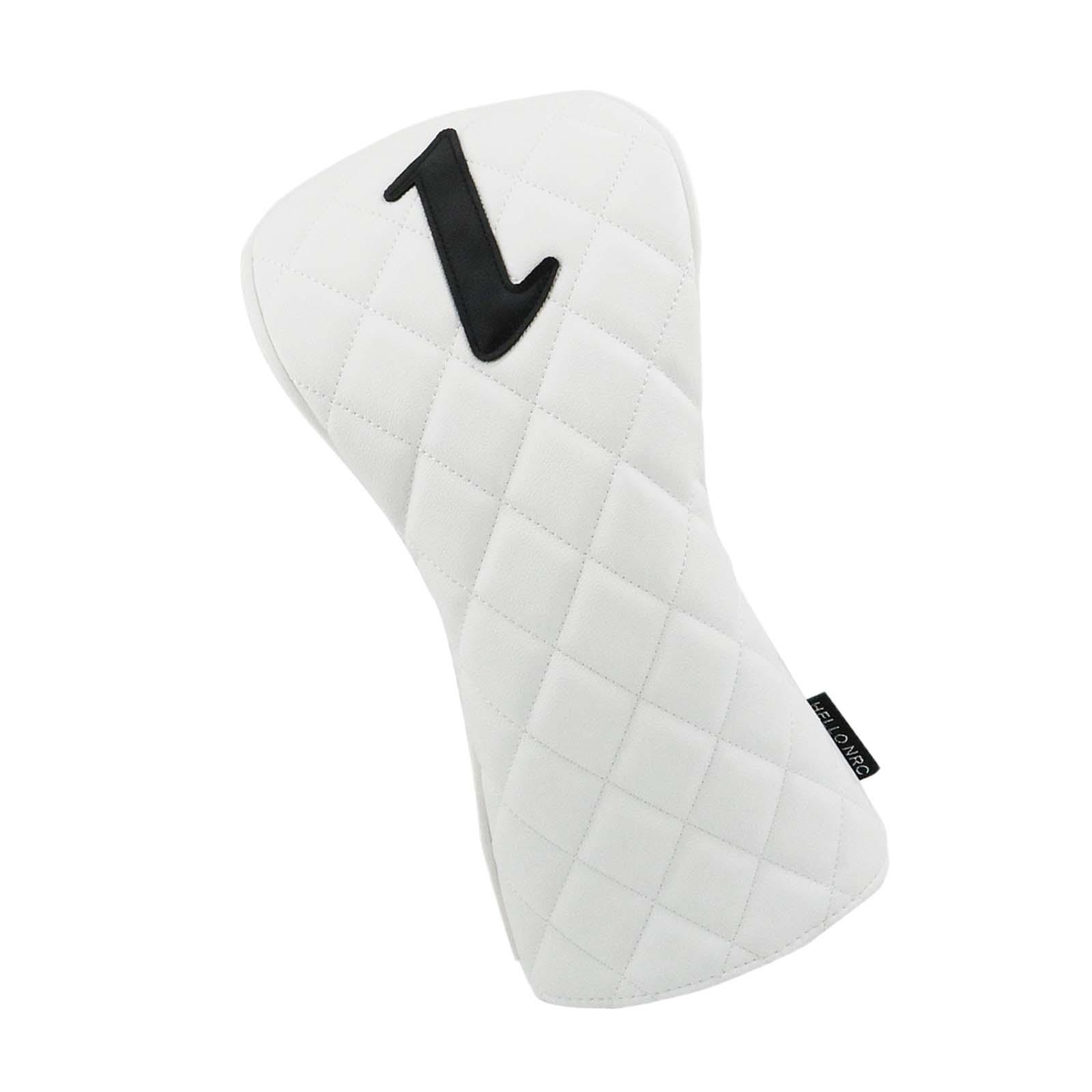 Magideal - Cubierta De Cabeza De Madera De Golf, Cubierta De Cabeza De Golf, Pu Antiarañazos, Protector De Palo De Golf, Cubierta De Palo De Golf Para Adultos, R Blanco