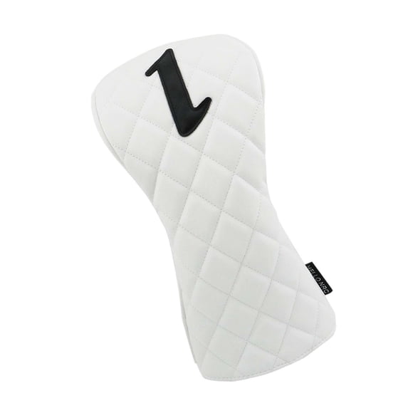Cubierta de Cabeza de Madera de Golf, Cubierta de Cabeza de Golf, PU Antiarañazos, Protector de Palo de Golf, Cubierta de Palo de Golf para Adultos, R Blanco