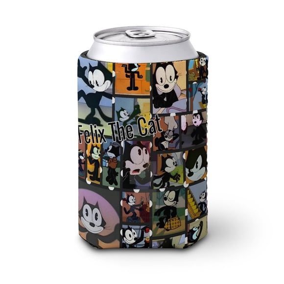 Félix Estético El Gato Funda enfriadora de latas, aislante de bebidas para mantener frías o calientes, funda térmica plegable para latas, portabebidas reutilizable