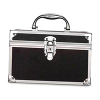 Ioensy - Neceser Con Bandeja Bolsa De Maquillaje Portátil Con Espejo Para Accesorios De Tocador S Negro