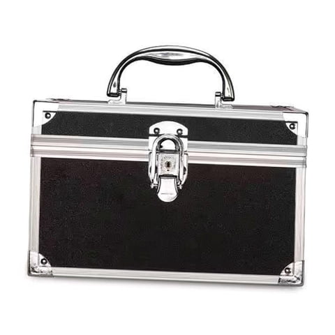 Ioensy - Neceser Con Bandeja Bolsa De Maquillaje Portátil Con Espejo Para Accesorios De Tocador S Negro