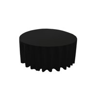 La Linen - Mantel La, Lino, Poliéster, Popelina, Lavable, Redondo, 120 Cm, Negro