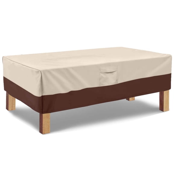 Cubierta impermeable para mesa de centro Vailge 122 x 71 x 33 cm, beige
