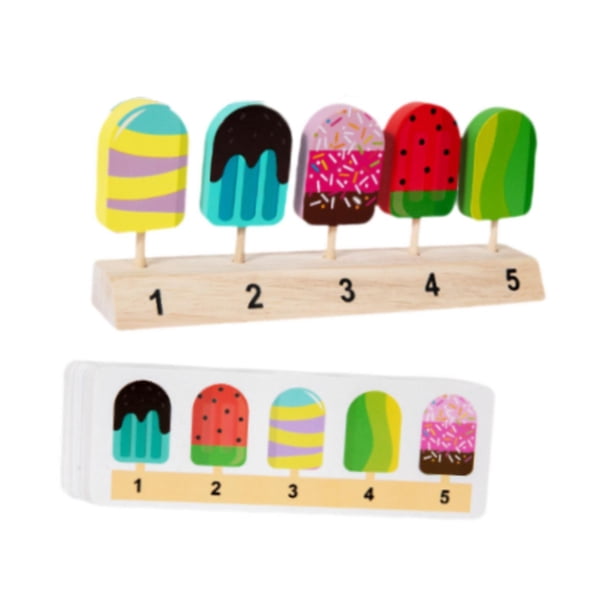 Juego de Madera, Juguetes de Comida para Niños, Accesorios de Cocina, Juego Creativo de Pensamiento Lógico, Juguetes Educativos para Niñas Y Niños, Re paleta