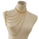 thumbnail image 1 of Cadena Para El Cuerpo Multi Capas Un Hombro Joyas Borlas Collares Dorado A, 1 of 3