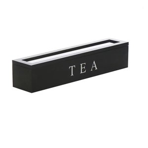 Magideal - Porta Bolsitas De Té De , Organizador Con Tapa Transparente, Caja De Almacenamiento Decorativa De Diseño Rústico, Organizador De Bolsitas De Té Para E