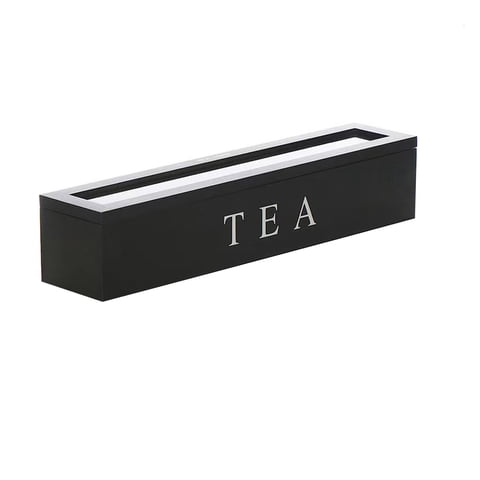Magideal - Porta Bolsitas De Té De , Organizador Con Tapa Transparente, Caja De Almacenamiento Decorativa De Diseño Rústico, Organizador De Bolsitas De Té Para E