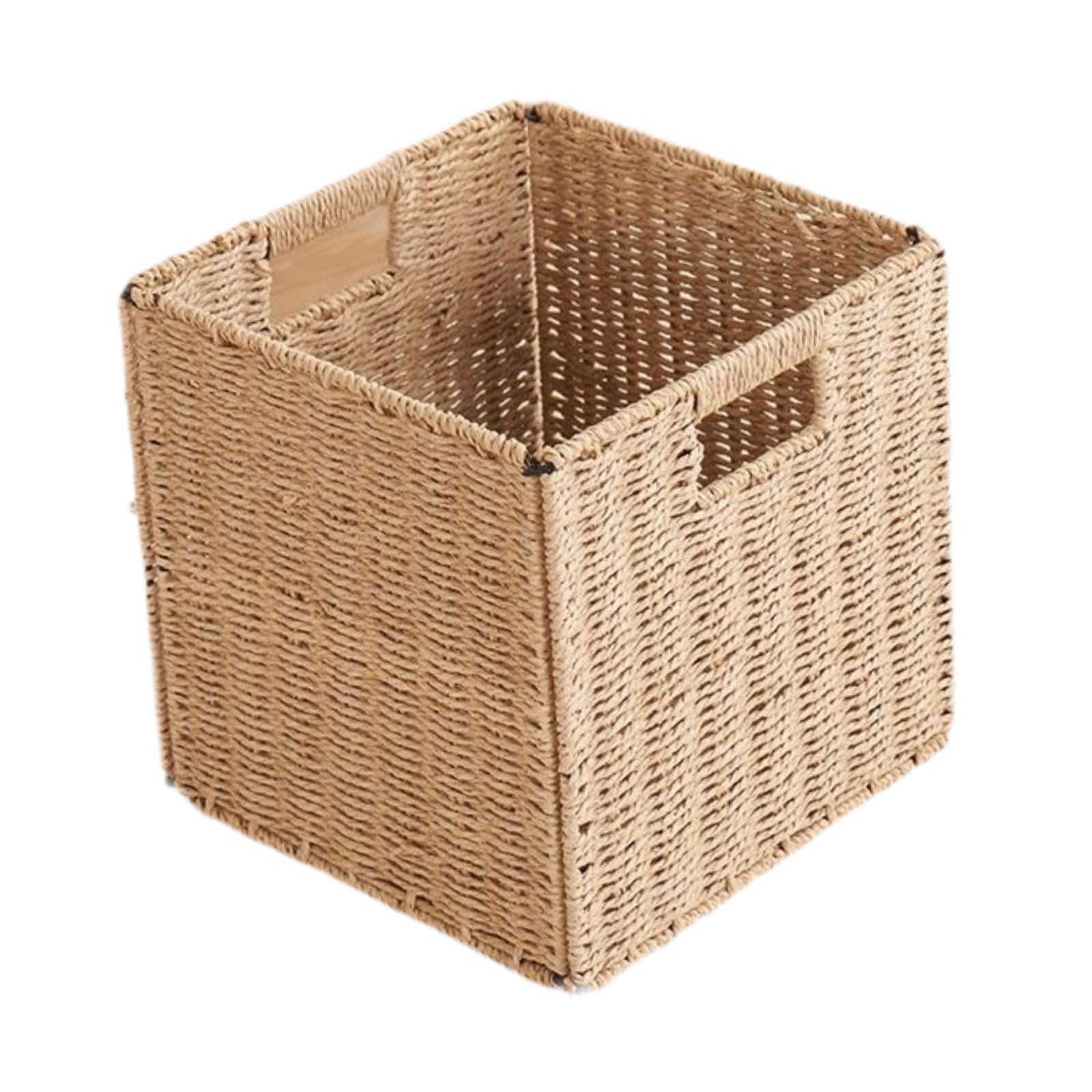 Bothyi - Cesta De Almacenamiento, Organizador De Decoración, Caja De Almacenamiento, Cesta Para Artículos Diversos, Cesta Tejida, 28x28x28cm