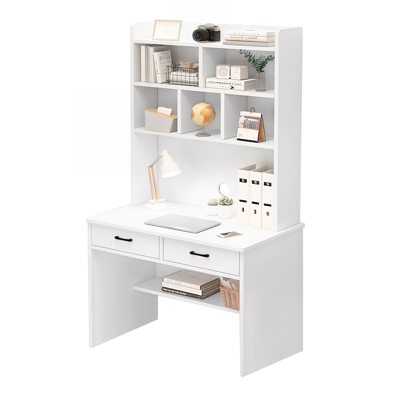 Vidita - Escritorio Con Estanteria Biblioteca 80180 Cm Cajón Oficina