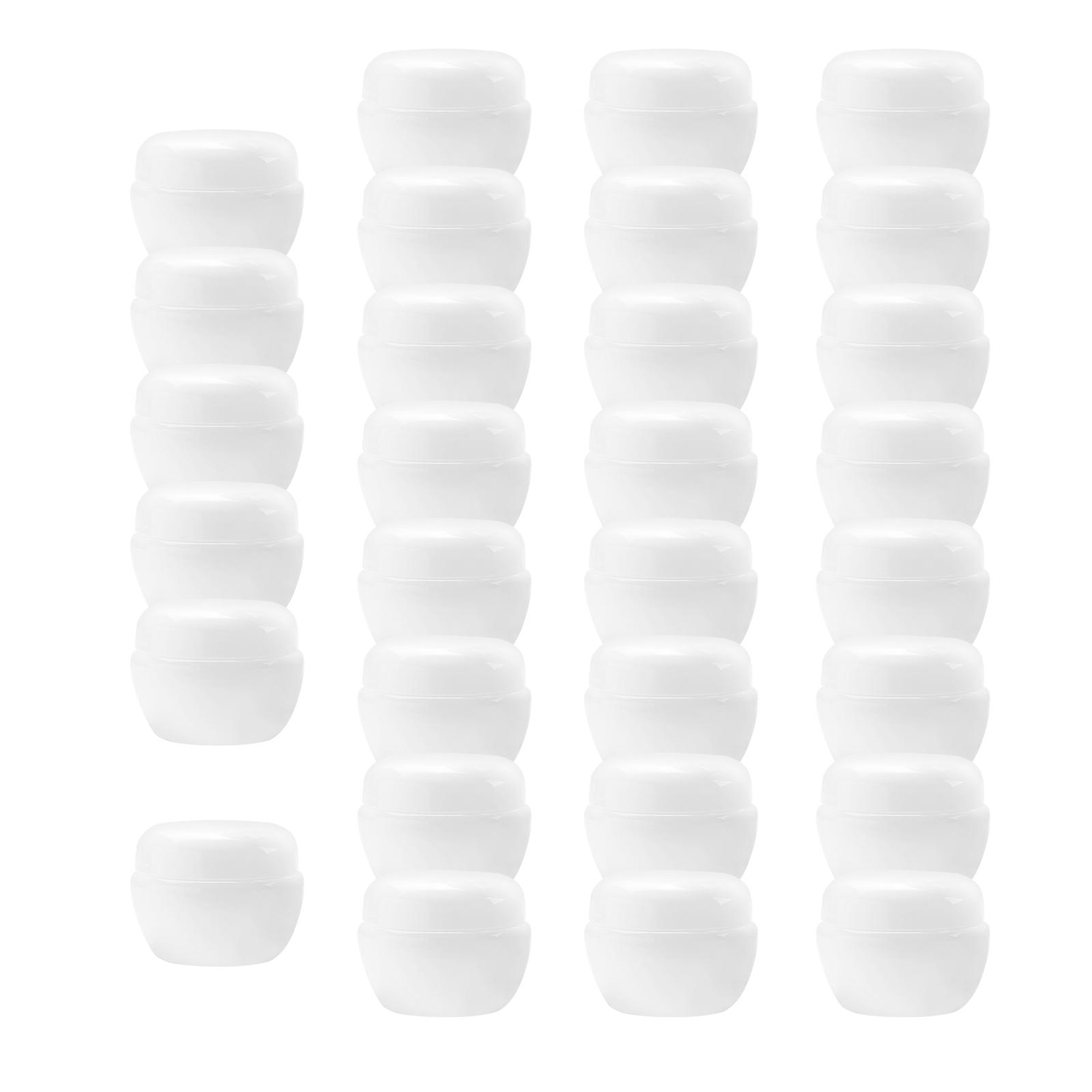 Magideal - 30 Tarros De Cosméticos Con Tapas, Pequeños Recipientes De Almacenamiento Recargables Portátiles A Prueba De Fugas Vacíos Para Crema De Ojos, Bálsamo, Blanco