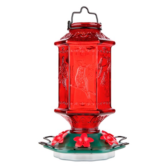 Alimentador de colibrí Billion Sky 780 ml Rojo con foso anti hormigas