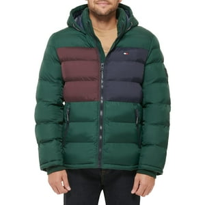Chaqueta Tommy Hilfiger Para Hombre, Con Capucha, Color Pino Acolchado